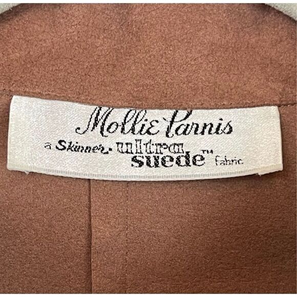 NWT Vintage MOLLIE PARNIS Skirt Suit Size16 Brown Ultra Suede Leather Dead Stock - Picture 4 of 16
